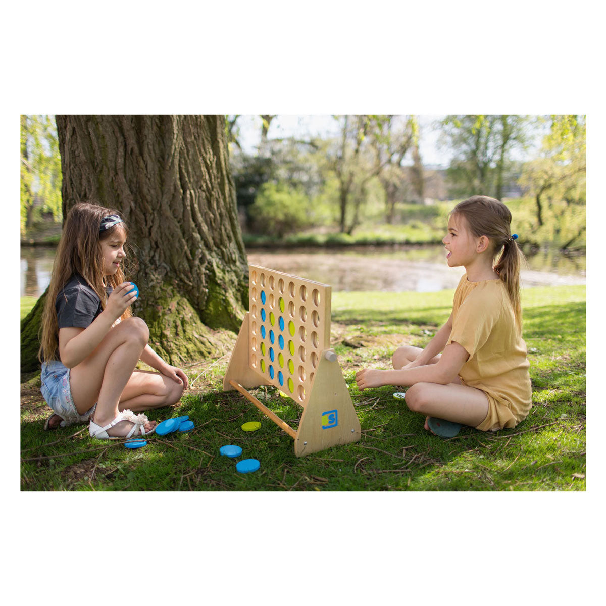 Bs toys mega houten vier bij elkaar spel, 43dlg