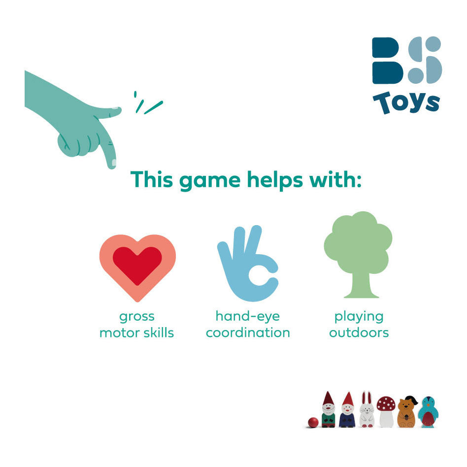 Bs toys houten bowlingspel bosvrienden, 7dlg.