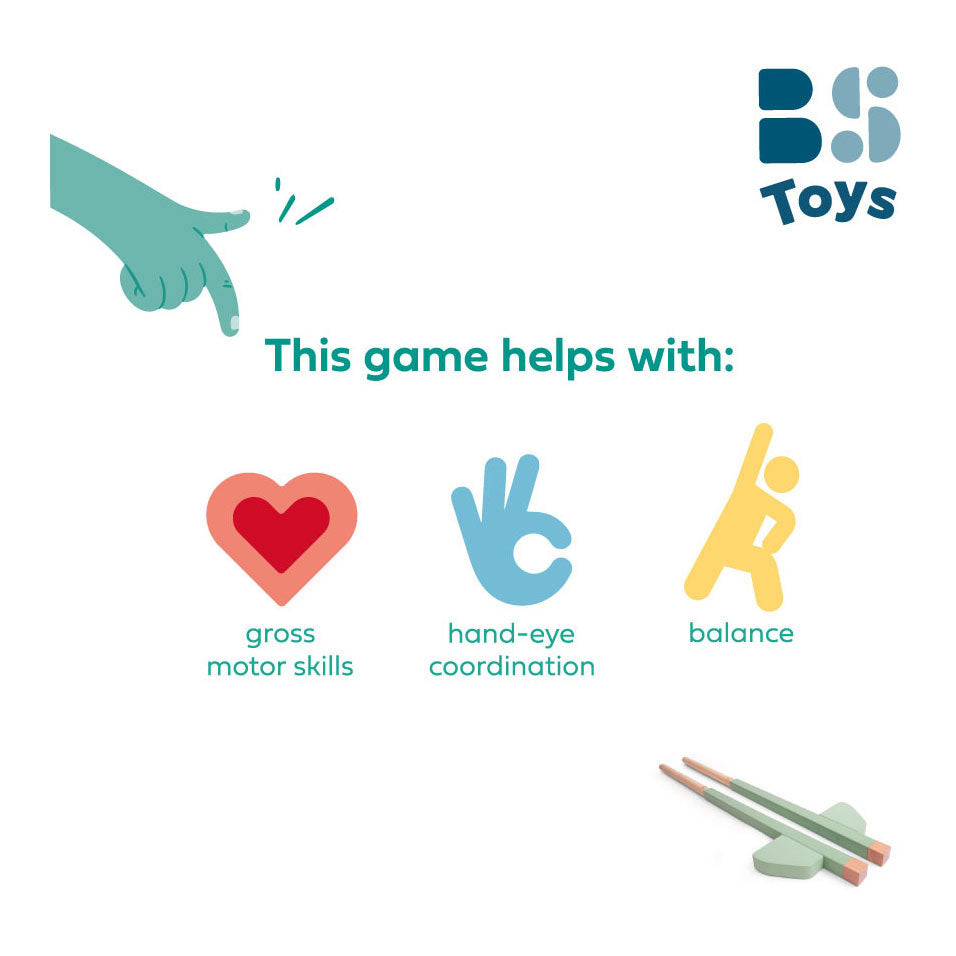 Bs toys houten stelten groen, 2dlg.