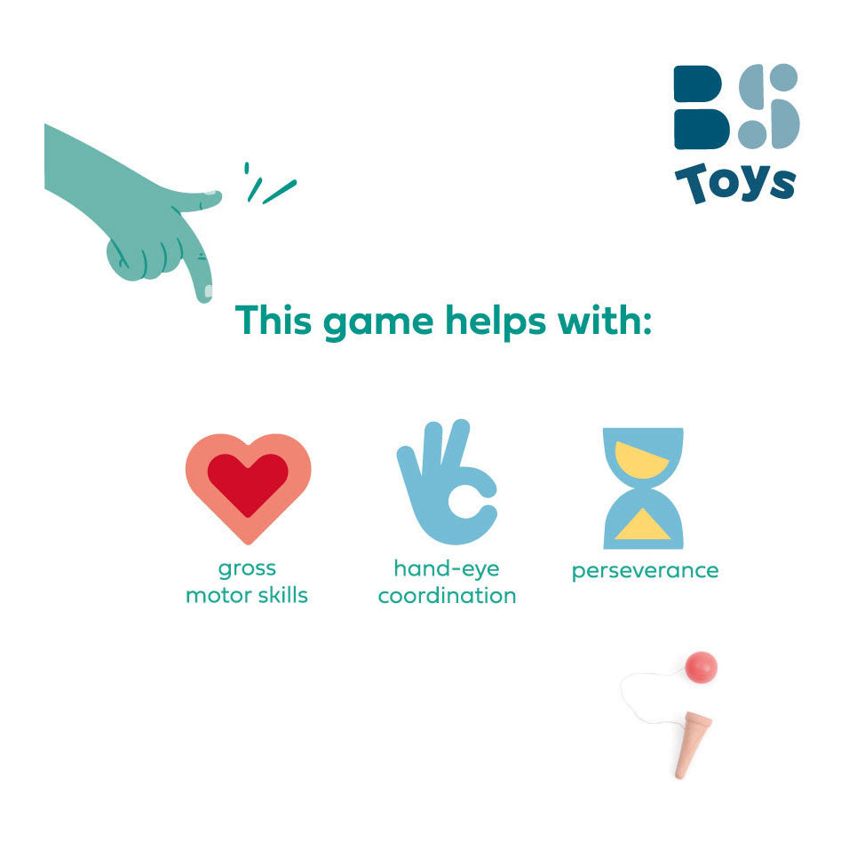 Bs toys houten kendama ijsje vangspel