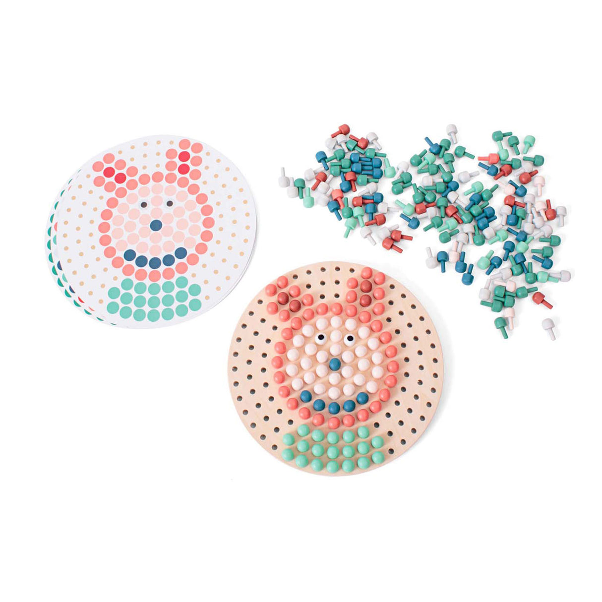 Bs toys spel mozaiek pin bord hout