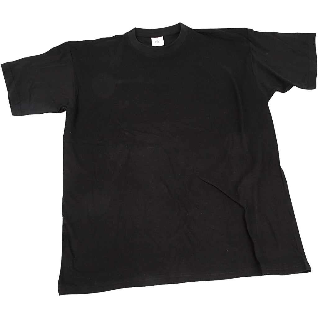 Creativ company t-shirts, b: 40 cm, afm 7-8 jaar, ronde hals, 145 gr, zwart, 1 stuk