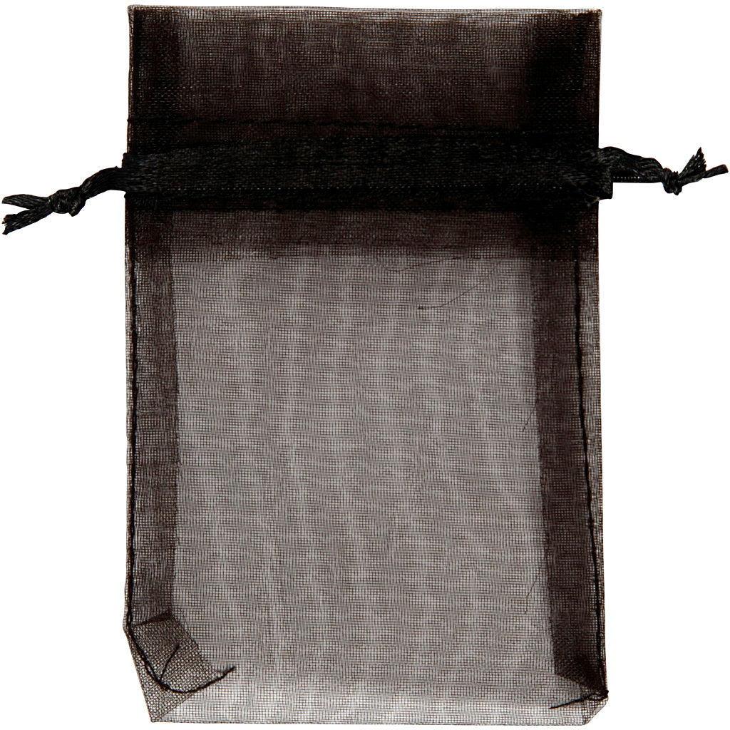 Creativ company organza zakjes, afm 7x10 cm, zwart, 10 stuk 1 doos