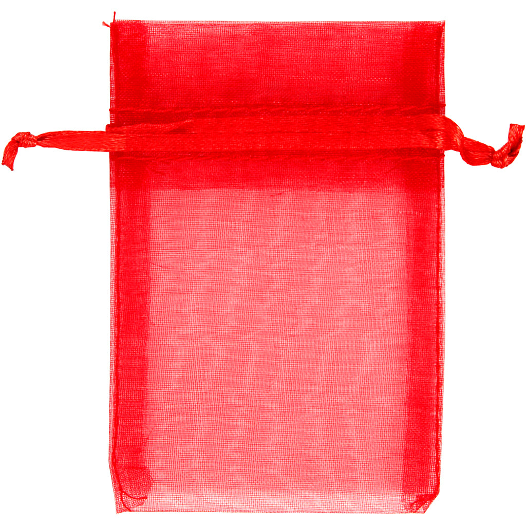 Creativ company organza zakjes, afm 7x10 cm, rood, 10 stuk 1 doos