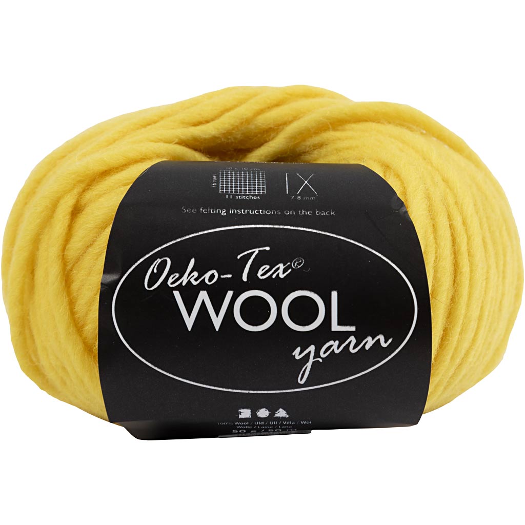 Creativ company wolgaren, l: 50 m, geel, 50 gr 1 bol