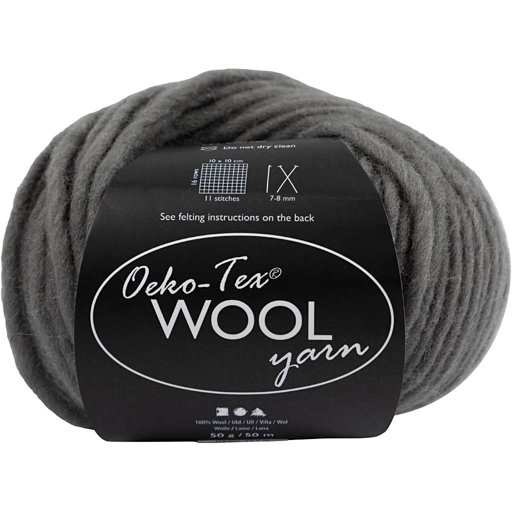 Creativ company wolgaren, l: 50 m, grijs, 50 gr 1 bol