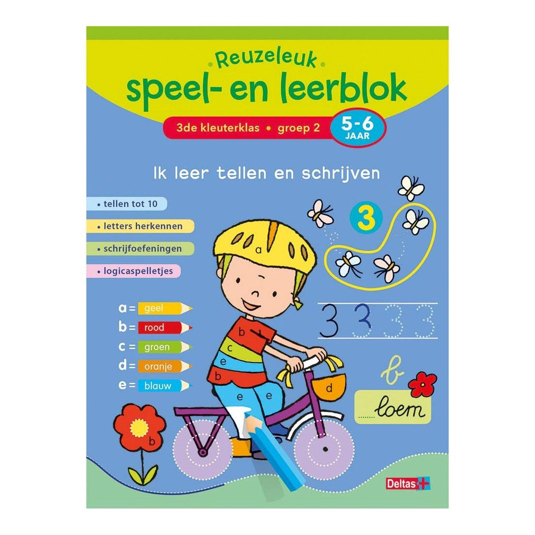 Deltas reuzeleuk speel- en leerblok ik leer tellen en schrijven 5-