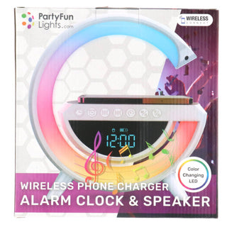 Geen merk wekkerradio + tel.oplader + speaker 23x23,5x8,4 cm