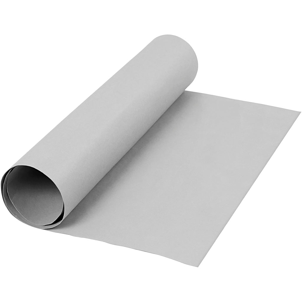 Creativ company faux leather papier, b: 50 cm, unikleurig, 350 gr, grijs, 1 m 1 rol