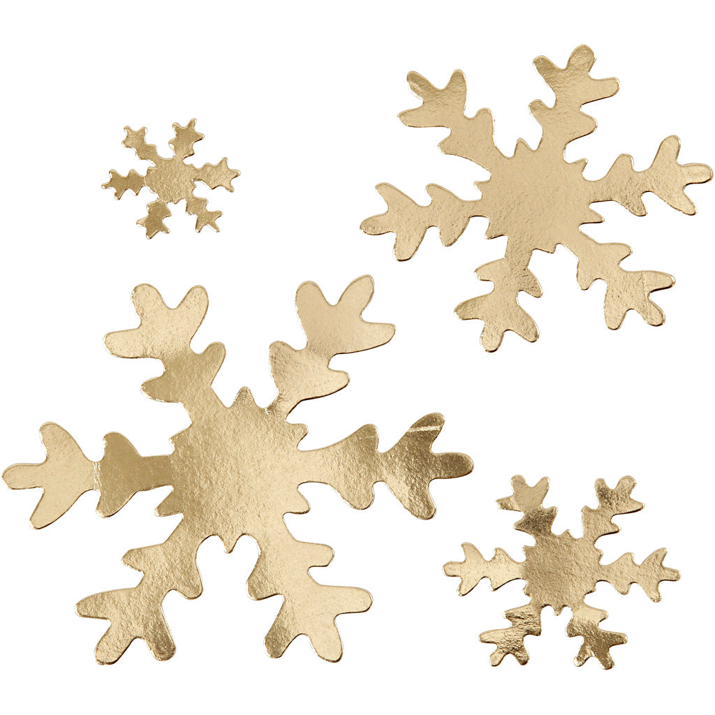 Creatief bedrijf sneeuwvlok, d 3+5+8+10 cm, 350 gr, goud, 16 stuk 1 doos