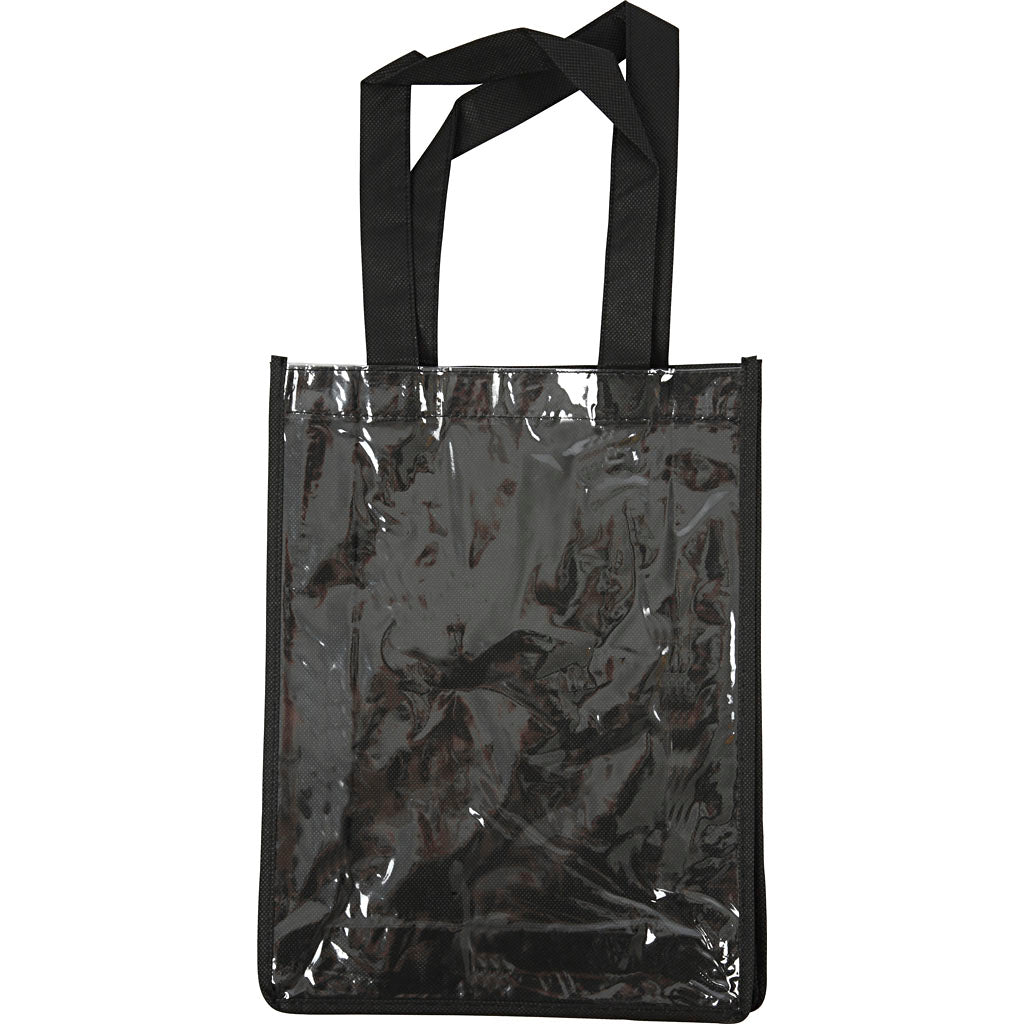 Creativ company tas met plastic voorkant, afm 30x23x7 cm, zwart, 1 stuk