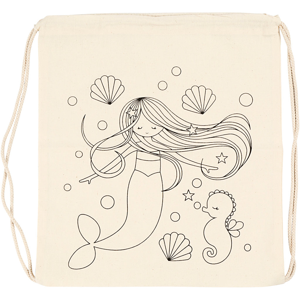 Creativ company rugzak, zeemeermin, afm 37x41 cm, 110 gr, licht naturel, 1 stuk