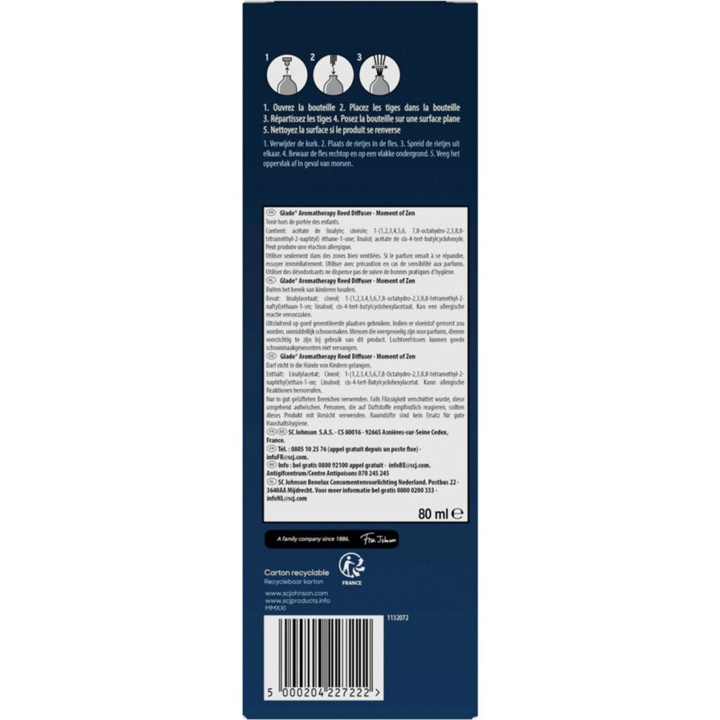 Overige merken glade aromatherapy moment of zen geurstokjes lavender sandalwood 80 ml