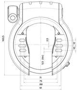 Axa ringslot defender retractable met uitneembare sleutel - zwart