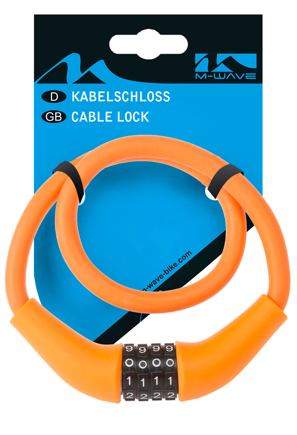 M-Wave Kabelcijferslot Silicon 900 x 12mm oranje