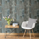 Dutch wallcoverings behang steigerhout grijs-blauw