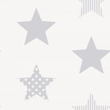 Noordwand behang kids @ home superstar zilverkleurig en wit