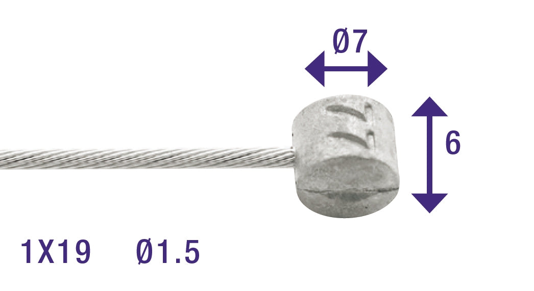 Rem binnenkabel Elvedes 2250mm RVS Slick ø1,5mm T-nippel (op kaart)