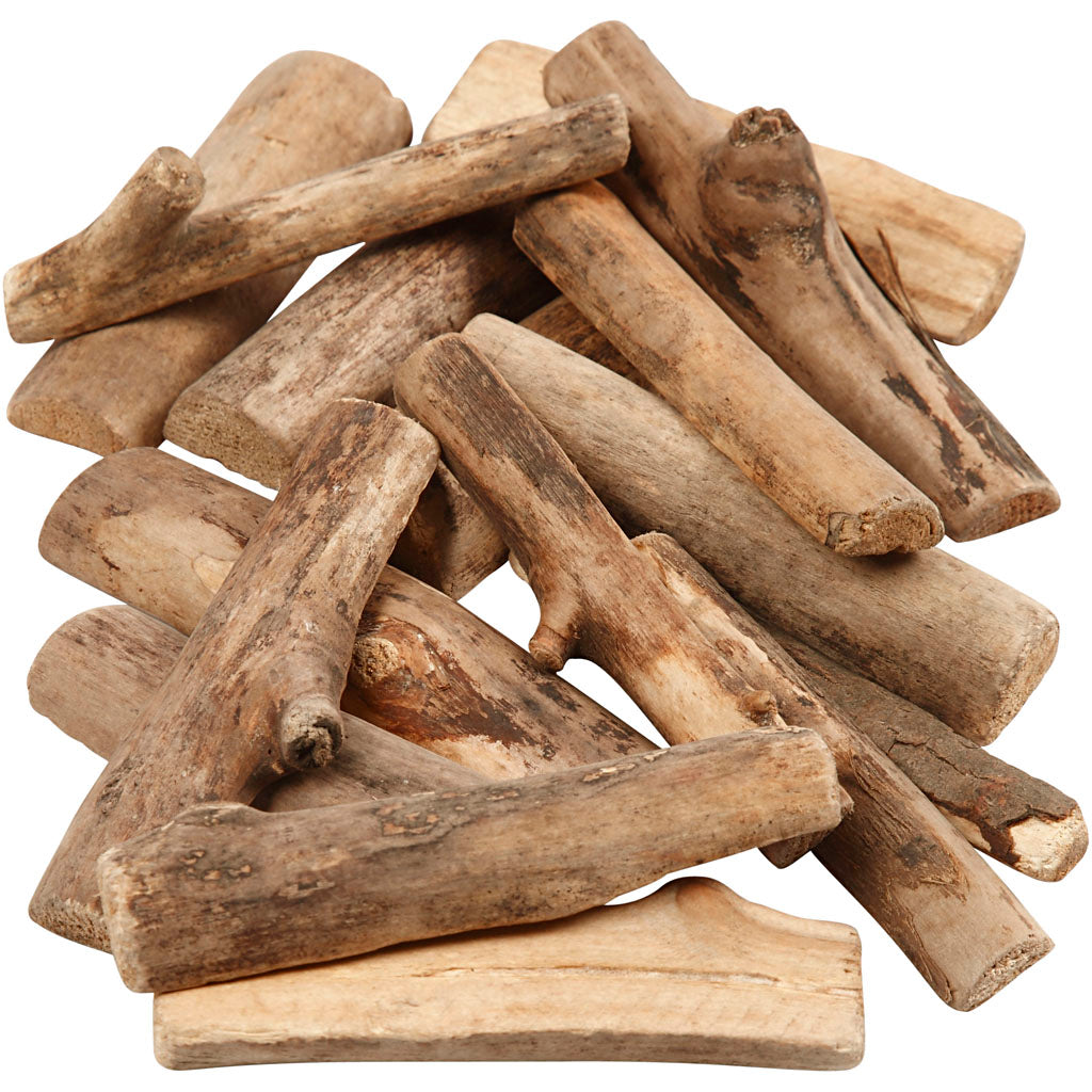 Creativ company hout mix, l: 6-14 cm, dikte 15 mm, 610 gr 1 doos