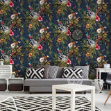 Dutch wallcoverings behang aap petrolblauw