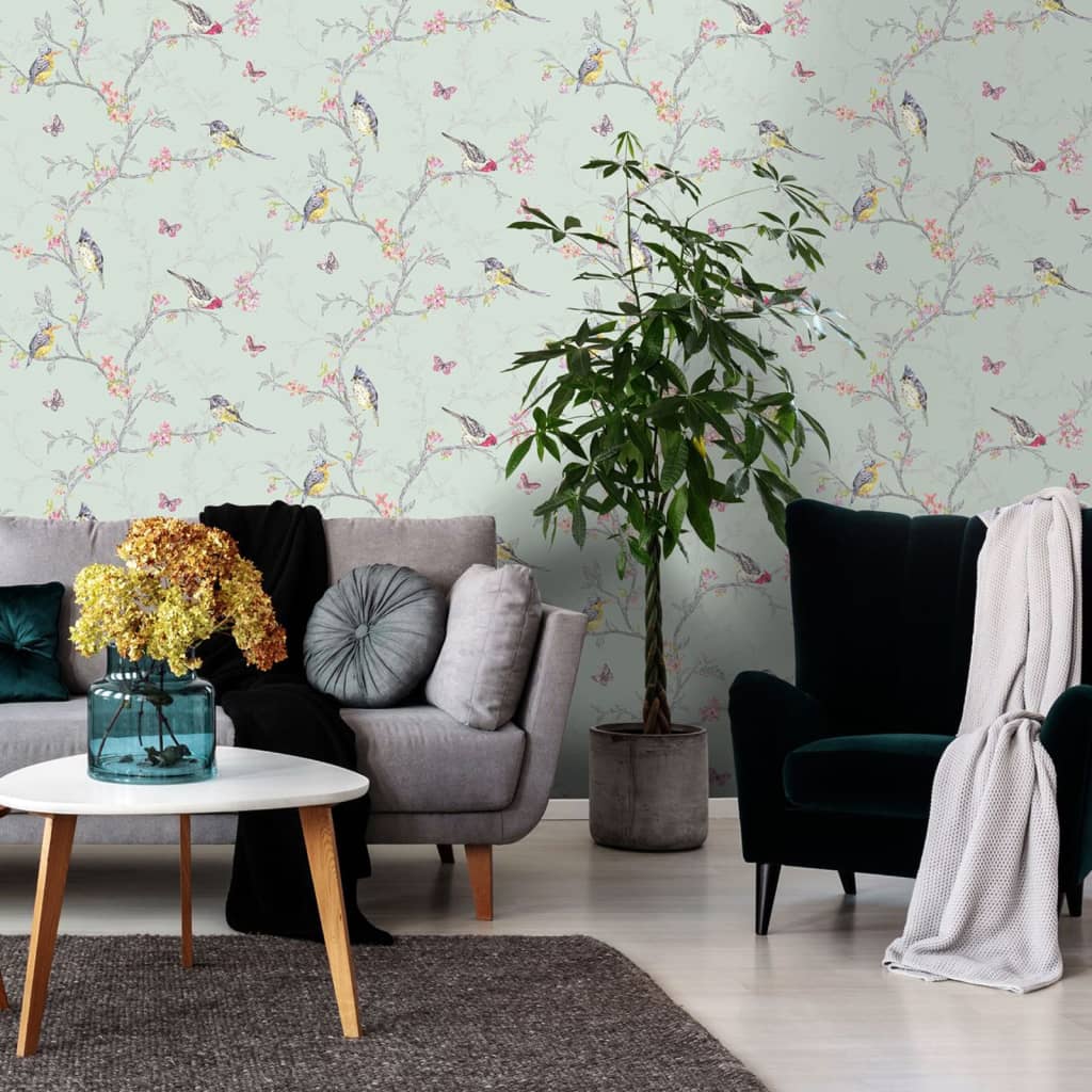Dutch wallcoverings behang phoebe mintkleurig