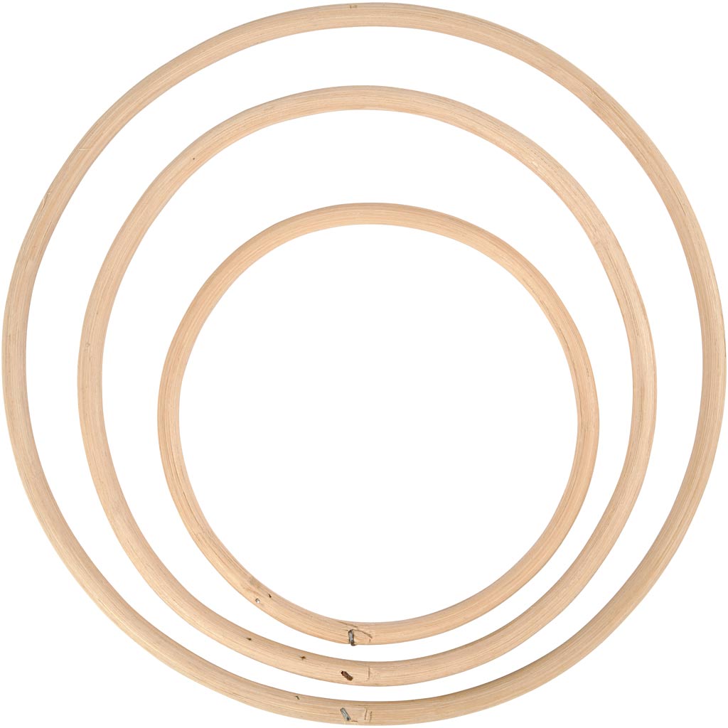 Creativ company bamboe ring, d 15,3+20,3+25,5 cm, 3 stuk 1 set