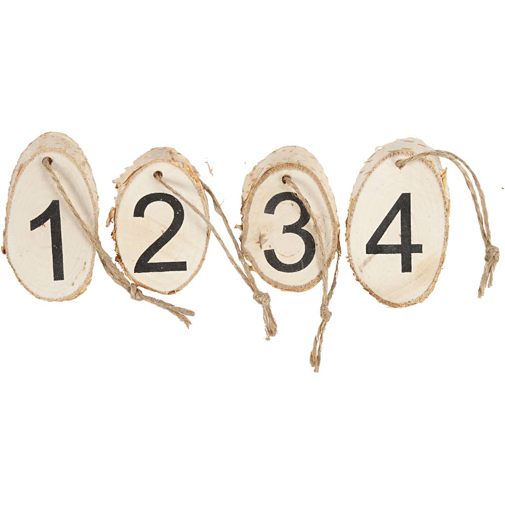 Creativ company houten schijven met adventcijfers, 4 stuk 1 doos
