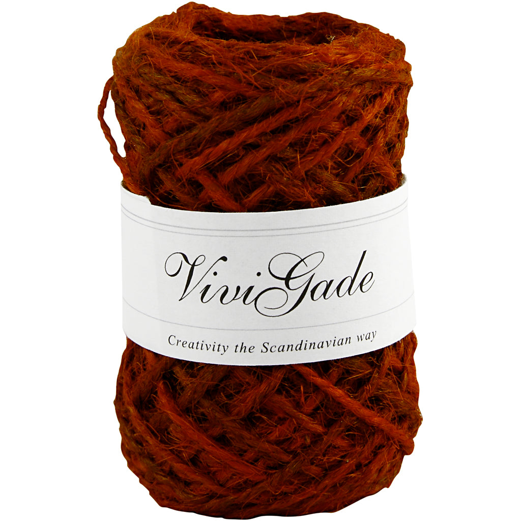 Vivi gade natuurlijk hennep, dikte 1-2 mm, rood, 30 m 1 rol