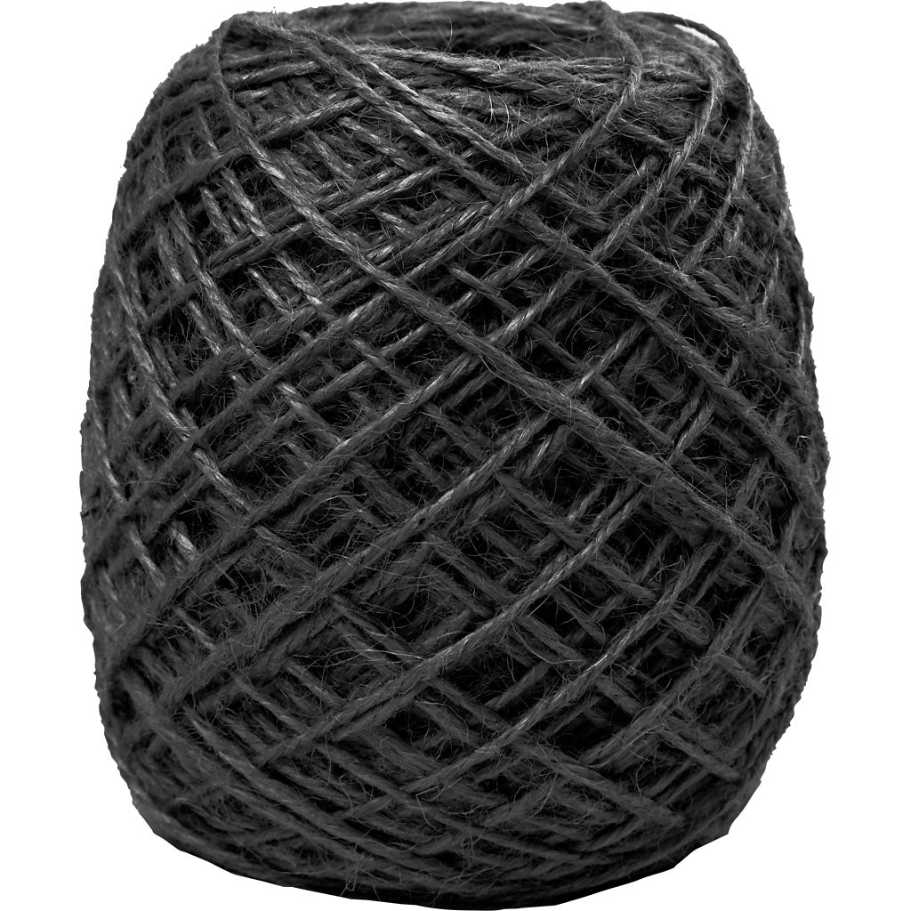 Creativ company natuurlijk hennep, dikte 1-2 mm, zwart, 150 m 1 rol