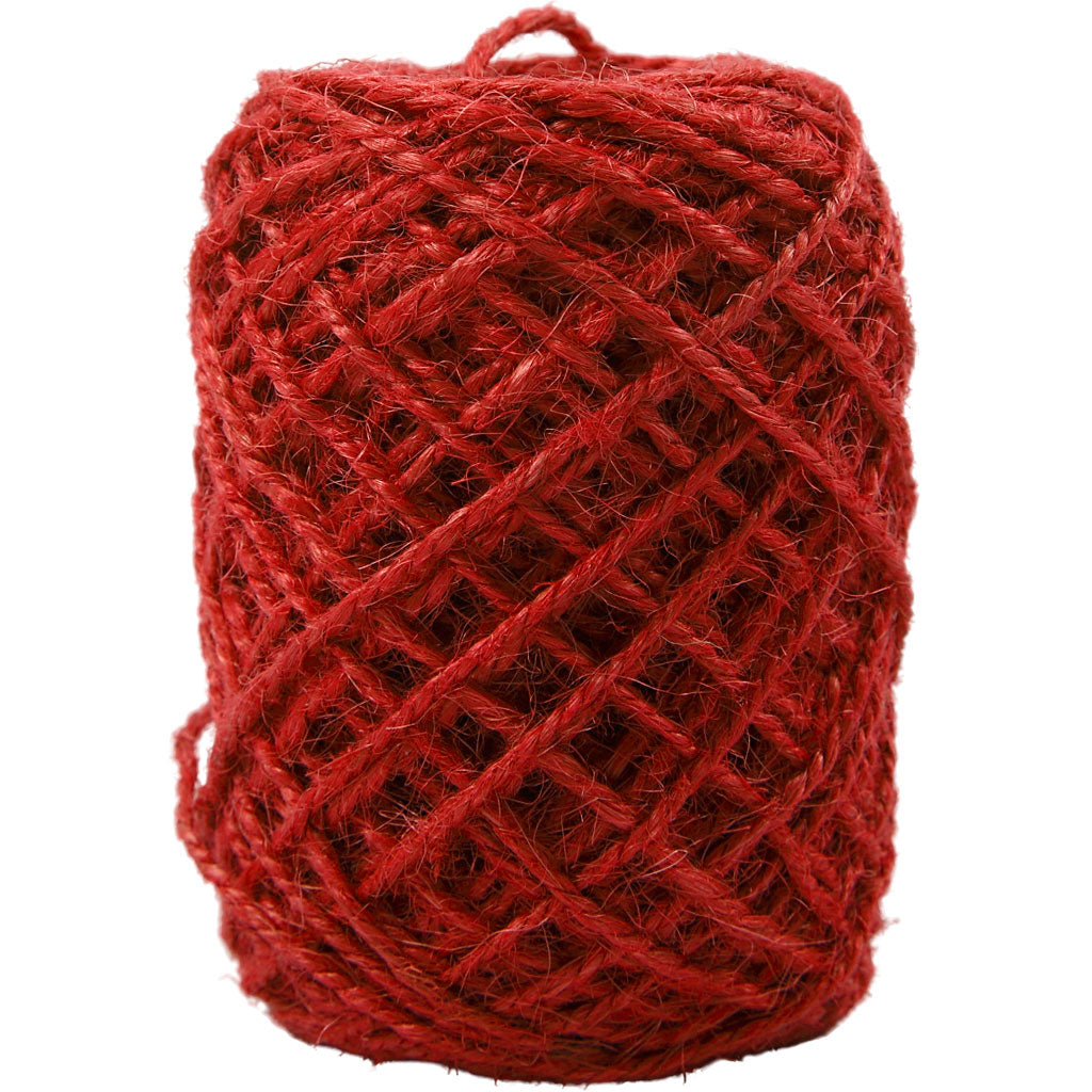 Creativ company natuurlijk hennep, dikte 1-2 mm, rood, 150 m 1 rol