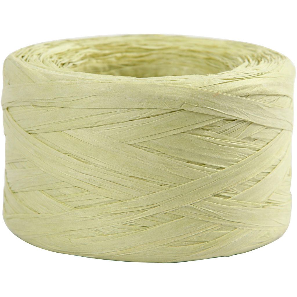 Creativ company papier raffia garen, b: 7-8 mm, lichtgroen, 100 m 1 rol