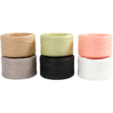 Creativ company papier raffia garen, b: 7-8 mm, diverse kleuren, 6x100 m 1 doos