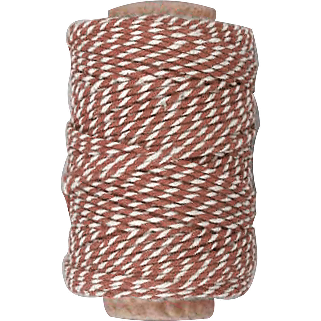 Creativ company katoenkoord, dikte 1,1 mm, bruin wit, 50 m 1 rol