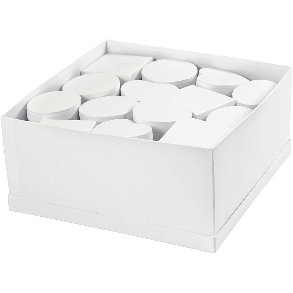 Creativ company dozen in displaybox, h: 5 cm, d 10-12 cm, wit, 27 stuk 1 doos