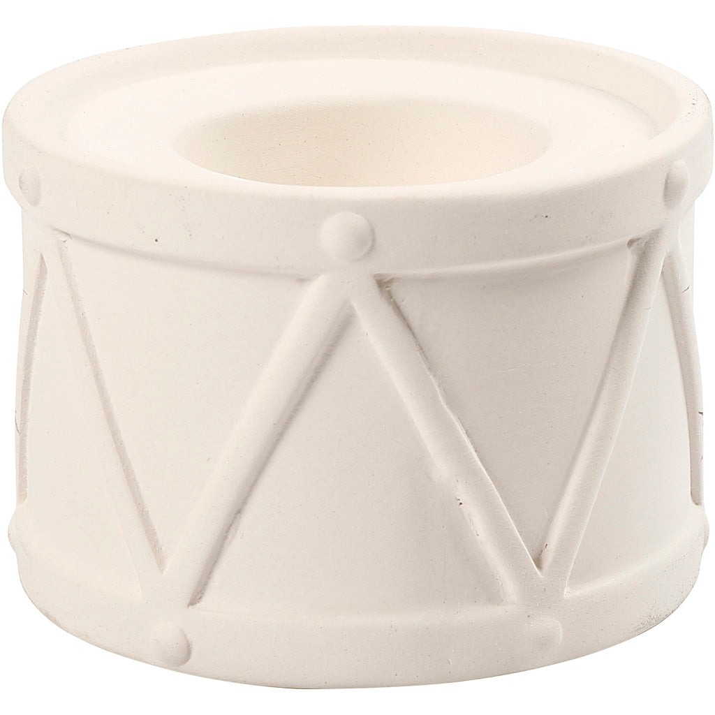 Creativ company kandelaar, h: 6,6 cm, d 9,3 cm, gatgrootte 2,2+4 cm, wit, 2 stuk 1 doos