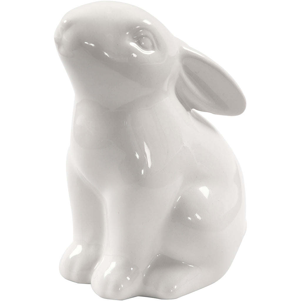 Creativ company konijn, h: 9 cm, d 5,5 cm, wit, 12 stuk 1 doos
