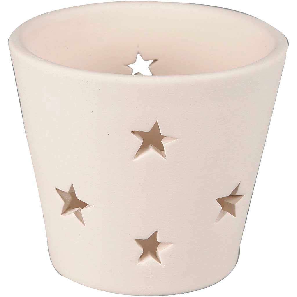 Creativ company waxinelichthouder, h: 6,5 cm, d 7 cm, wit, 12 stuk 1 doos