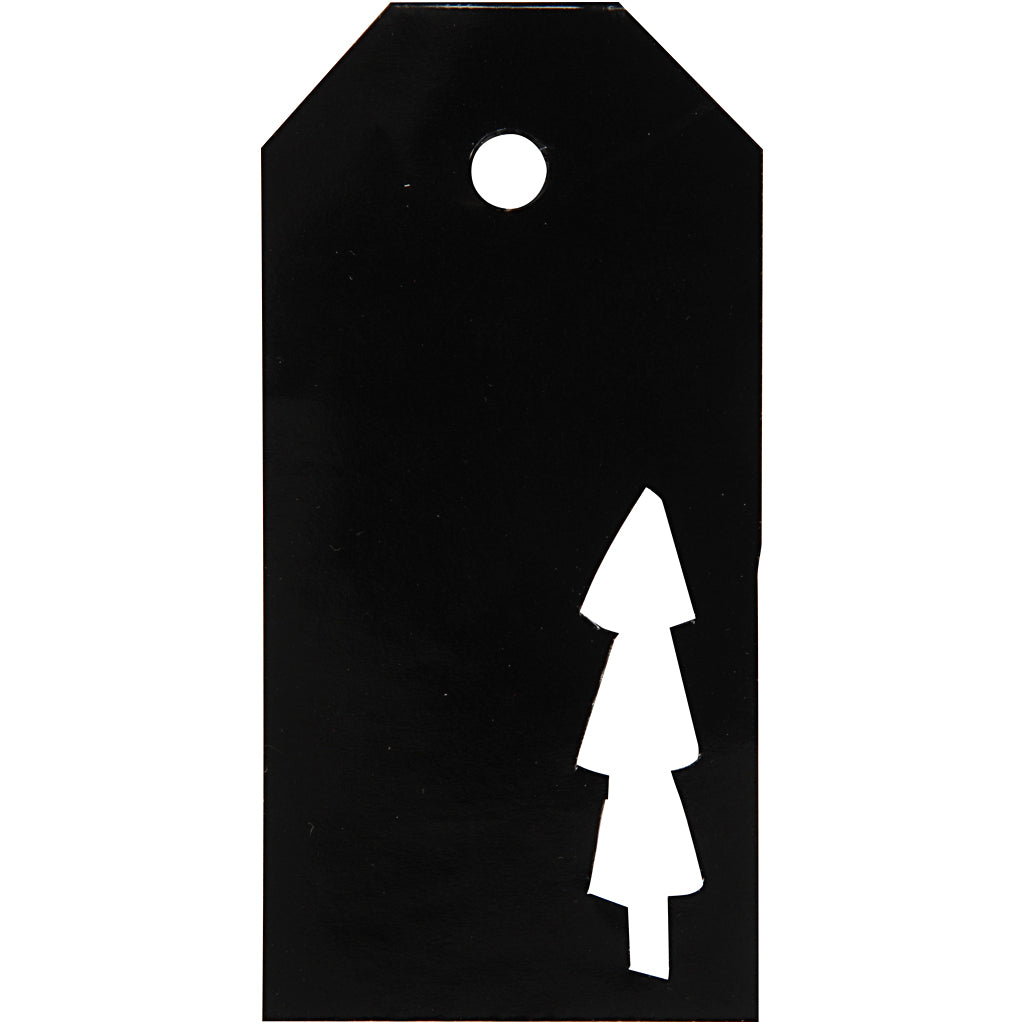 Vivi gade cadeaulabels, afm 5x10 cm, 300 gr, zwart, 15 stuk 1 doos