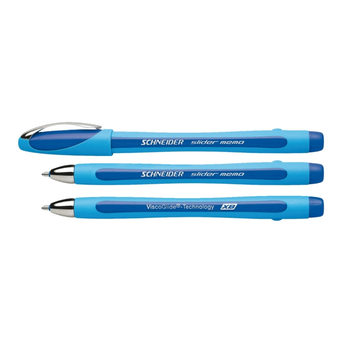 Quantore balpen schneider slider memo blauw extra breed