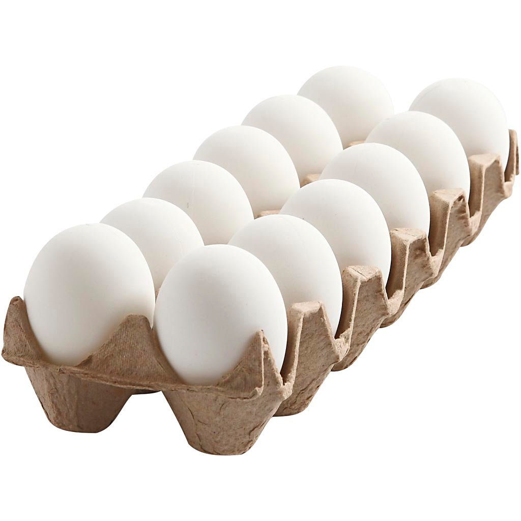 Creativ company eieren, h: 6 cm, wit, 12 stuk 1 doos