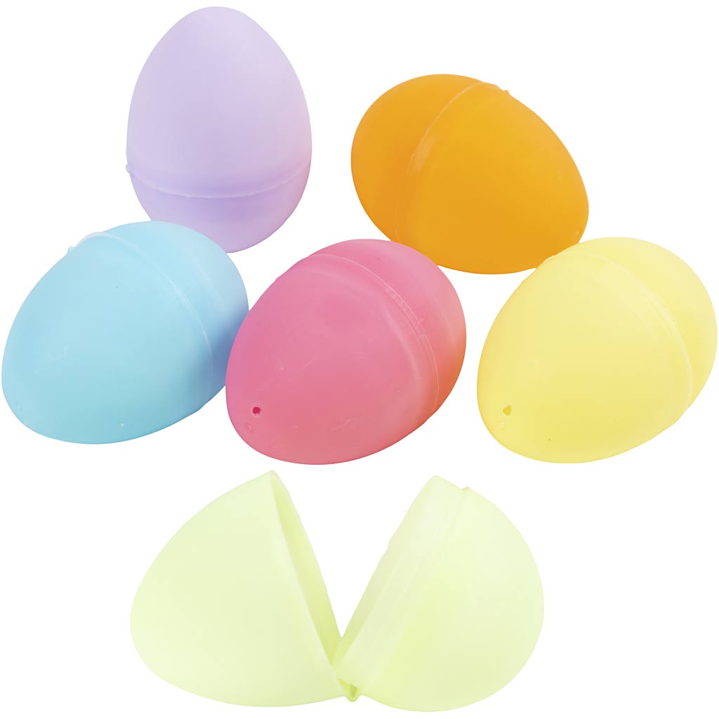 Plastic Eieren Gekleurd, 12st.