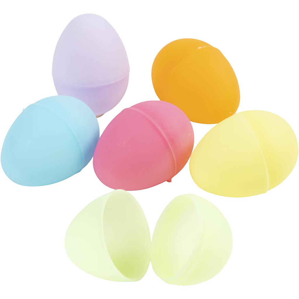 Plastic Eieren Gekleurd, 24st.