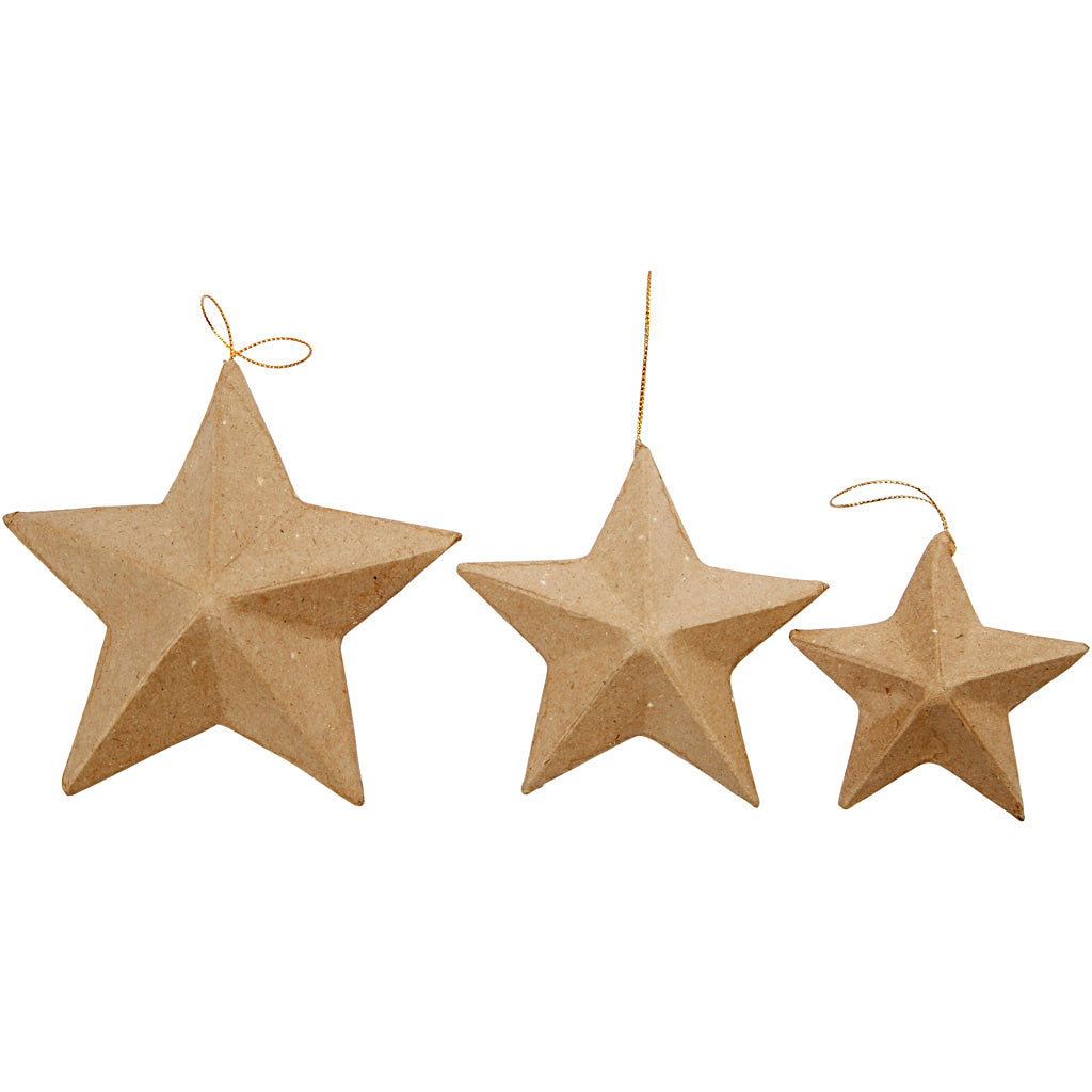 Creativ company sterren, d 7,5+10+12,5 cm, 6 stuk 1 doos