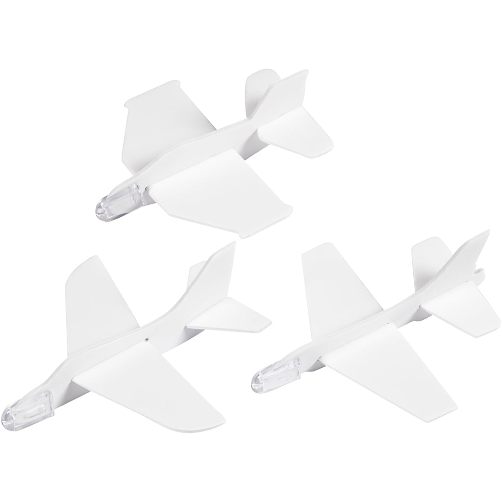 Creativ company vliegtuigen, l: 11,5-12,5 cm, b: 11-12 cm, wit, 3 stuk 1 doos