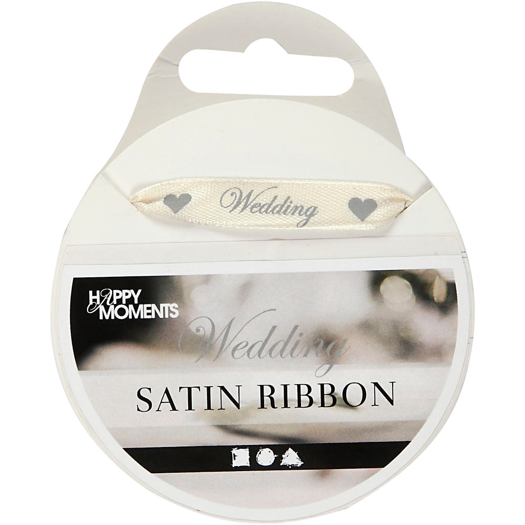 Creativ company satijnlint, b: 10 mm, off-white, 8 m 1 rol