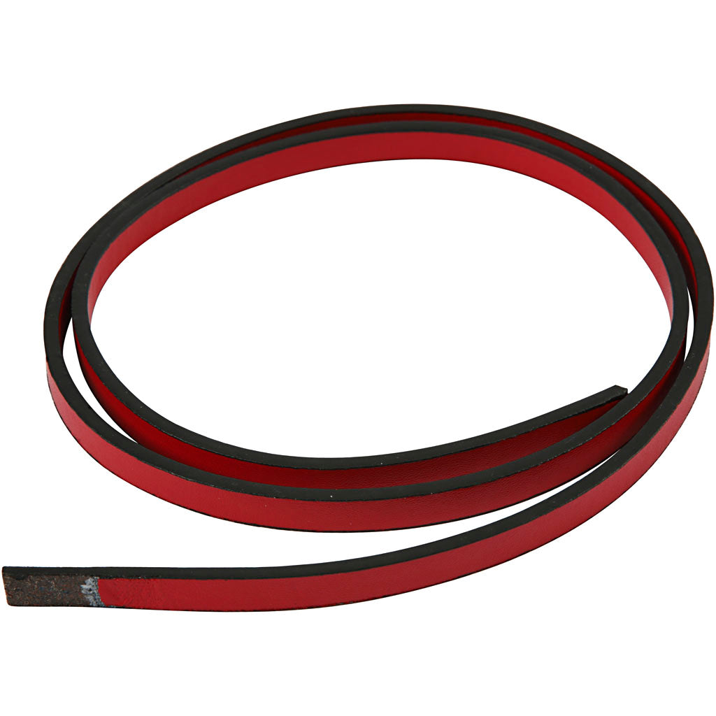 Creativ company band van imitatie leer, b: 10 mm, dikte 3 mm, rood, 1 m 1 doos