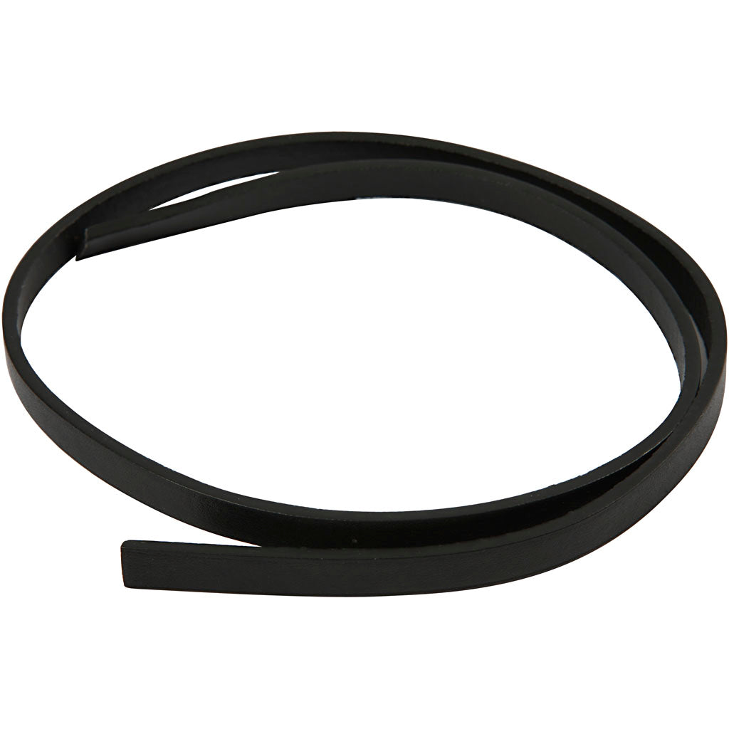 Creativ company band van imitatie leer, b: 10 mm, dikte 3 mm, zwart, 1 m 1 doos