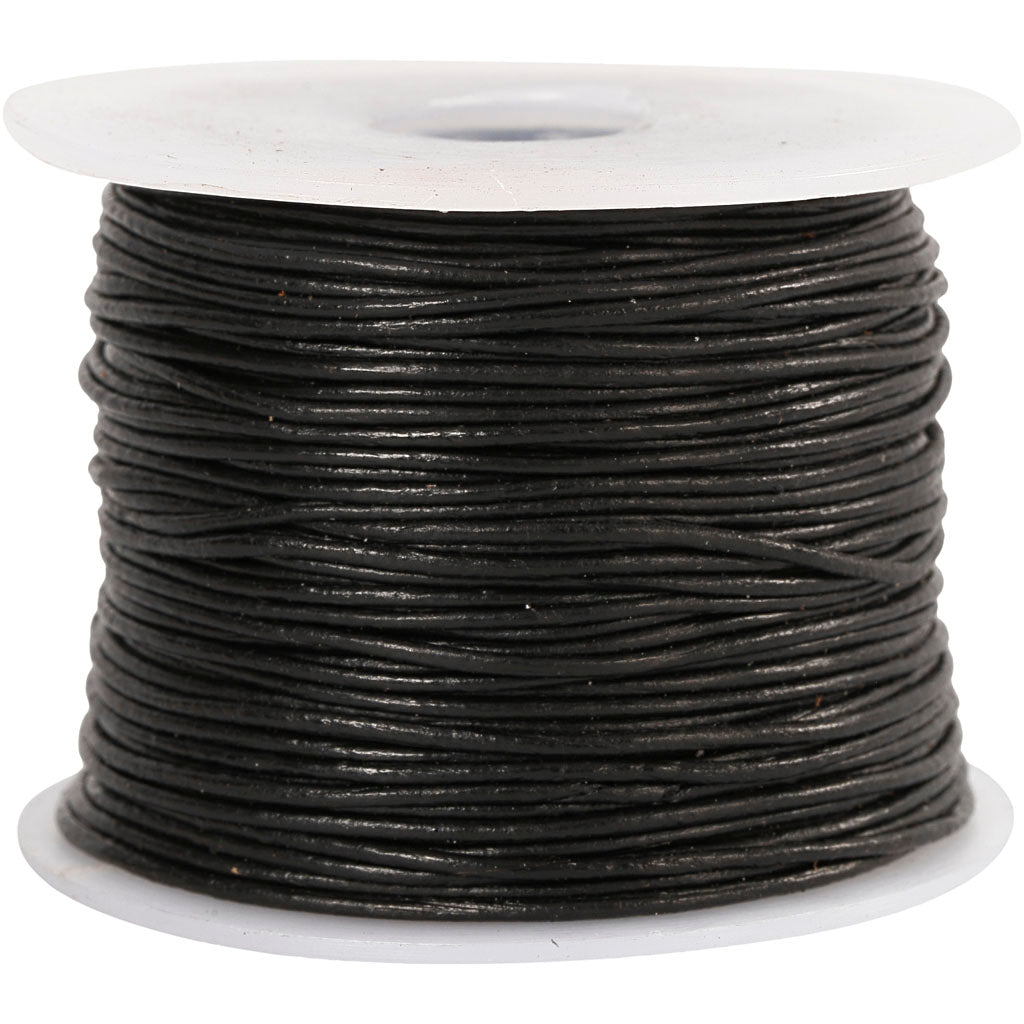 Creativ company leerkoord, dikte 1 mm, zwart, 50 m 1 rol
