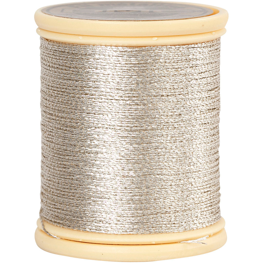 Creativ company dmc metallic draad, dikte 0,36 mm, zilver, 40 m 1 rol