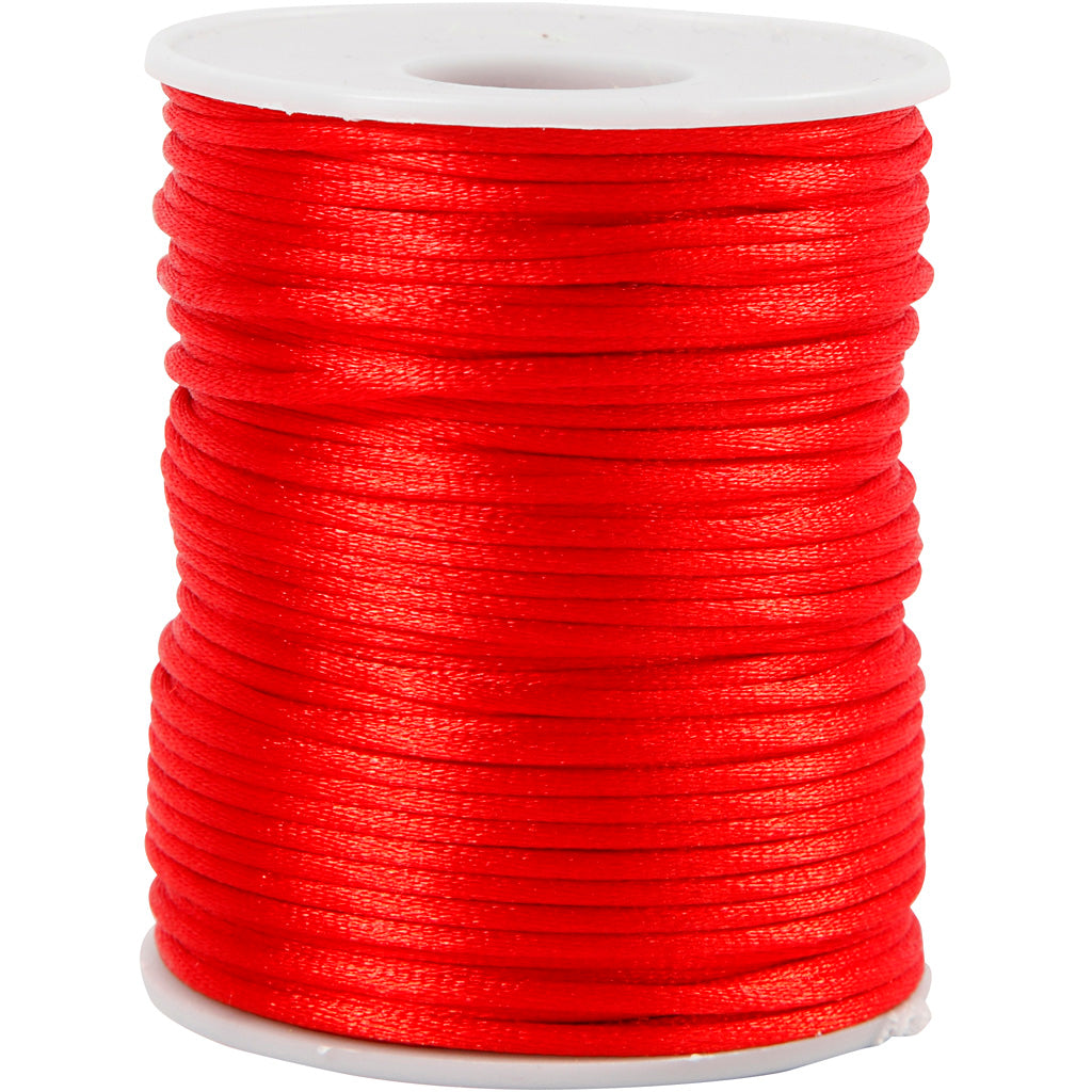 Creativ company satijnkoord, dikte 2 mm, rood, 50 m 1 rol